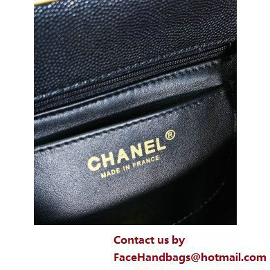 Chanel Grained Calfskin  &  Gold-Tone Metal Mini Flap Bag with Top Handle AS4472 Black 2025